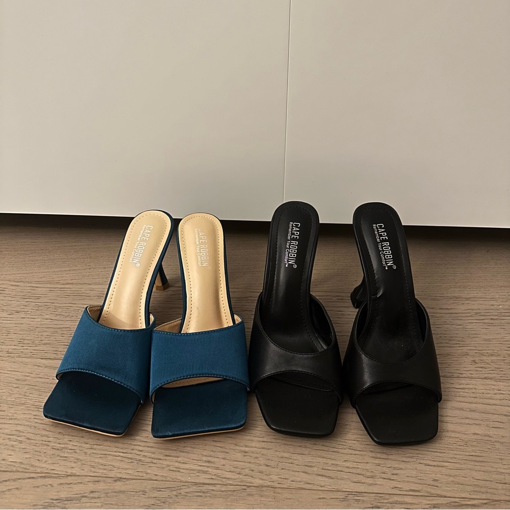 Set of Blue & Black Mules